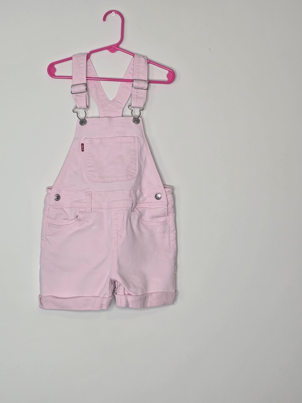 Levi's Light Pink Kids Short Overalls
